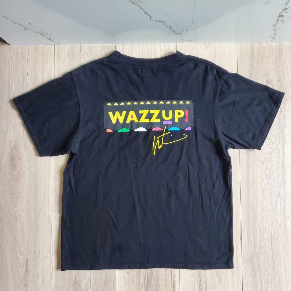 Martin Wazzup Shirt Mens M Black Headgear Classics Double Sided Graphic Tee